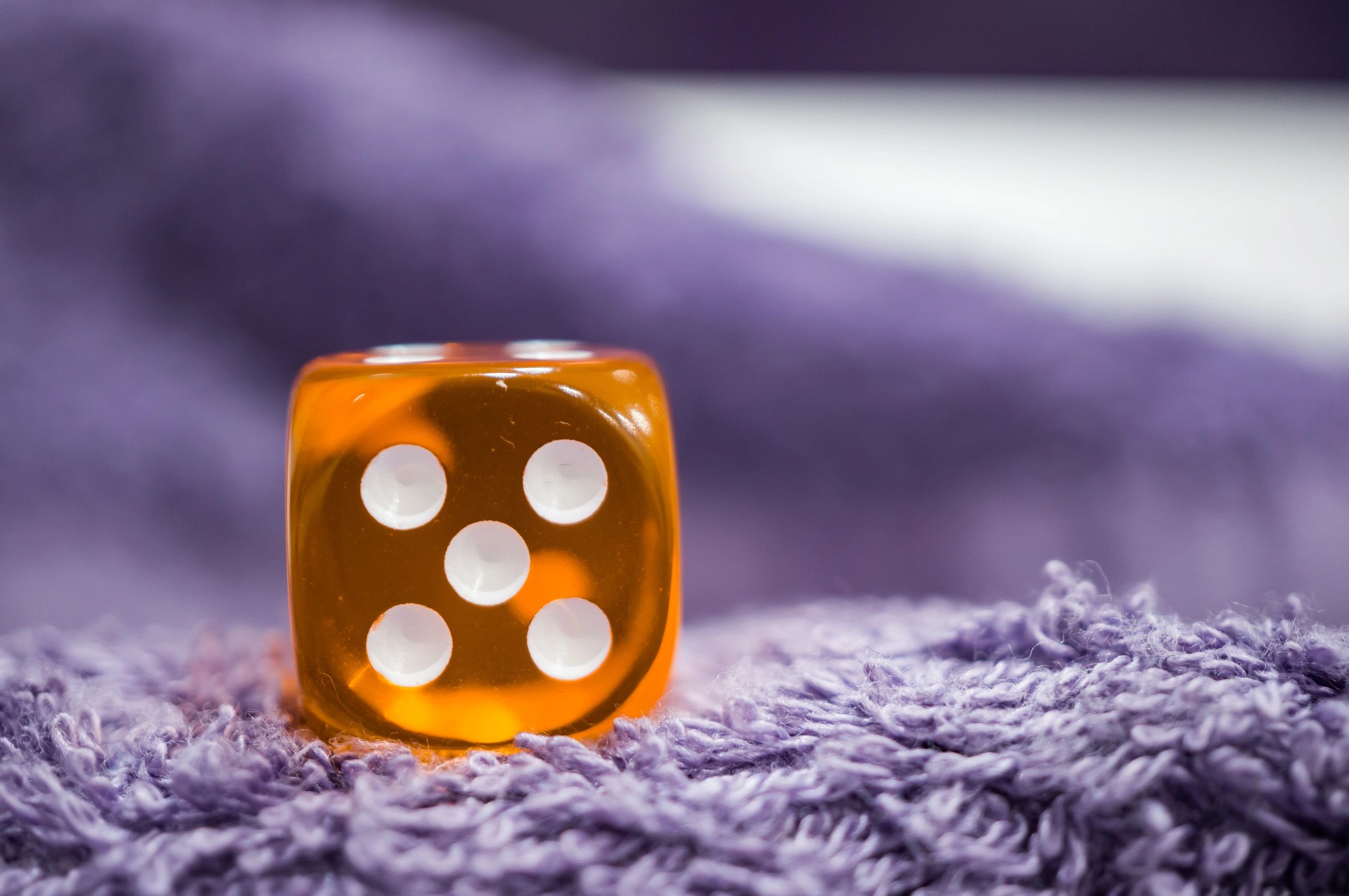 Orange die close-up on fabric